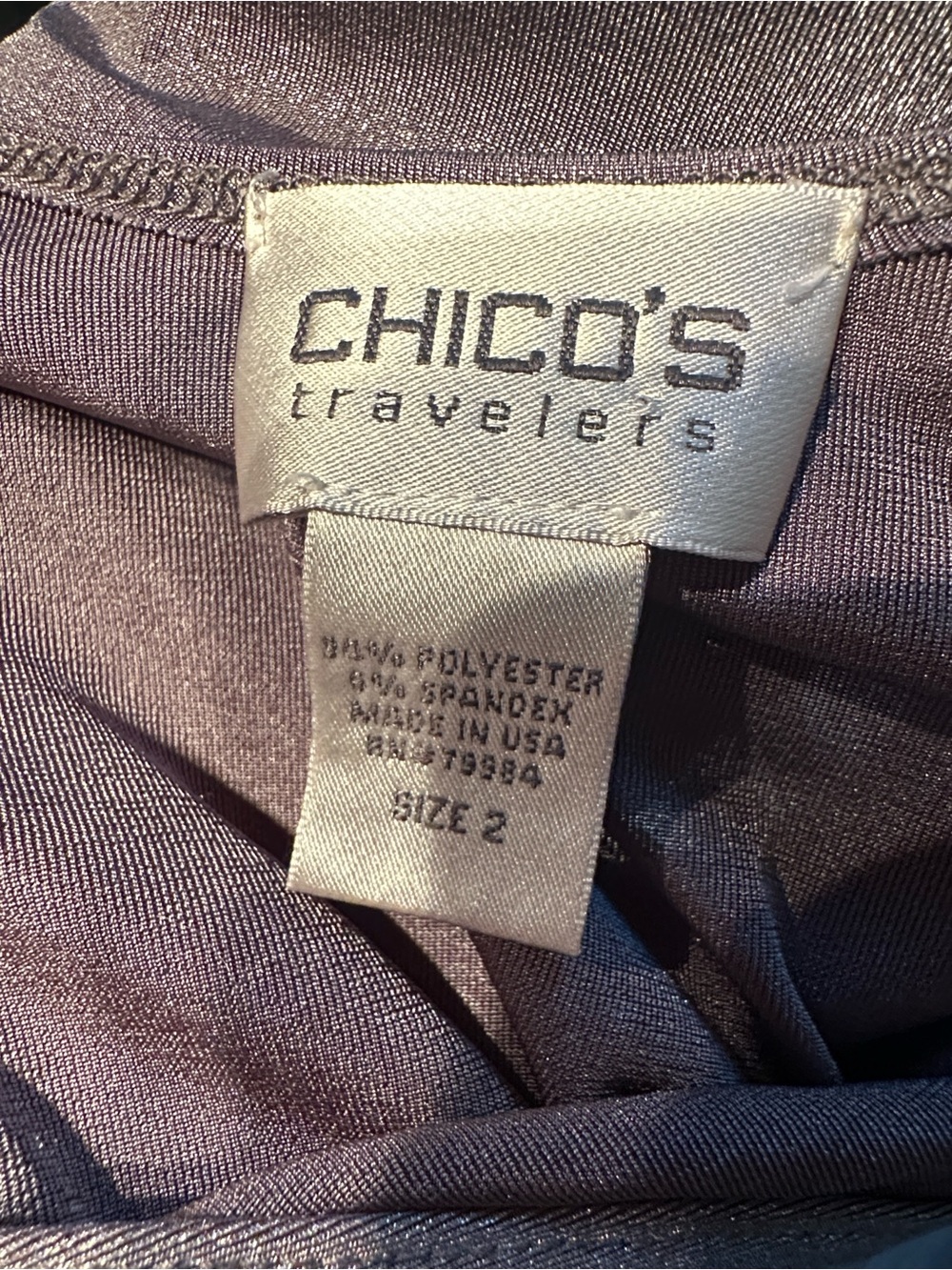 Chico's Metallic Sheen Shimmery Tank Top - Travelers - Chico’s Sz 2 (Large / 12) - Picture 2 of 6